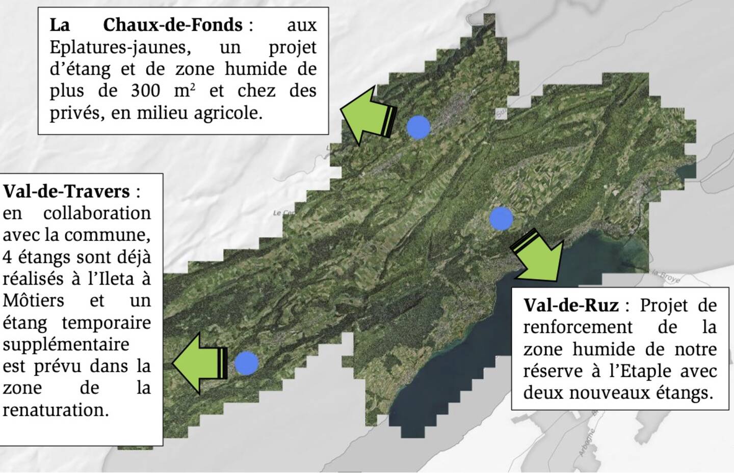 Carte présentant les sites